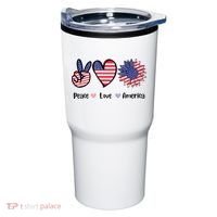 Peace Love America Cute Holiday Tumbler thumb 0