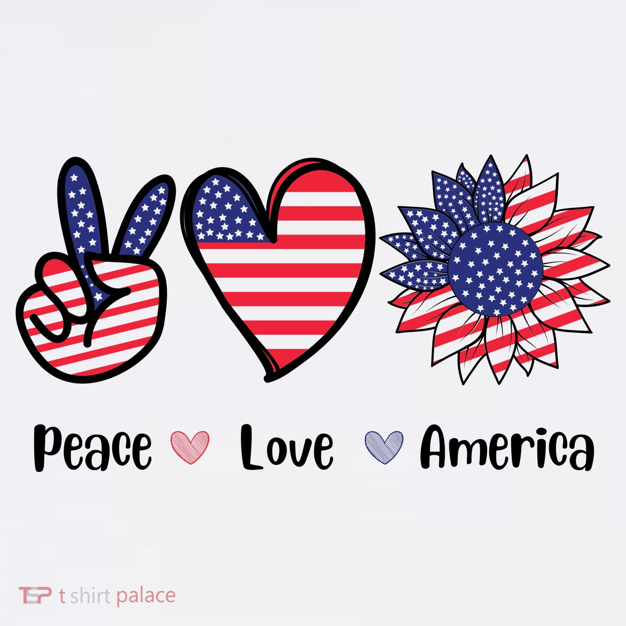 Peace Love America Cute Holiday Mousepad