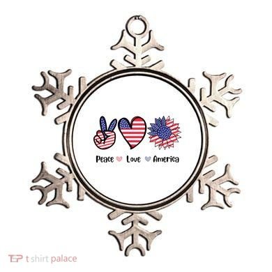 Peace Love America Cute Holiday Ornament