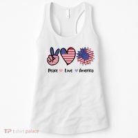 Peace Love America Cute Holiday Women's Tank Top thumb 0
