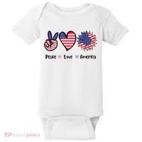 Peace Love America Cute Holiday Baby Bodysuit thumb 0
