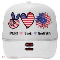 Peace Love America Cute Holiday Hat thumb 0