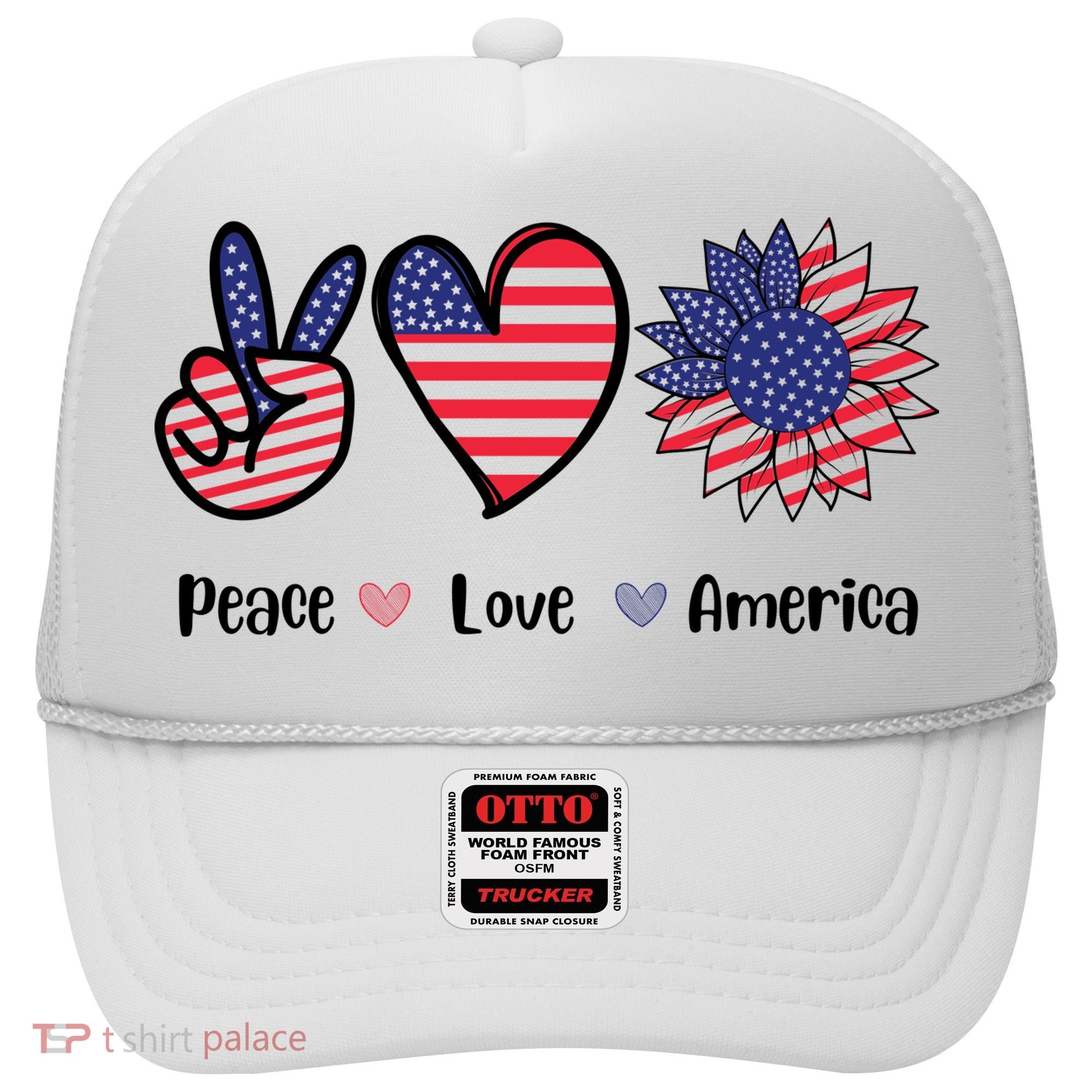 Peace Love America Cute Holiday Hat