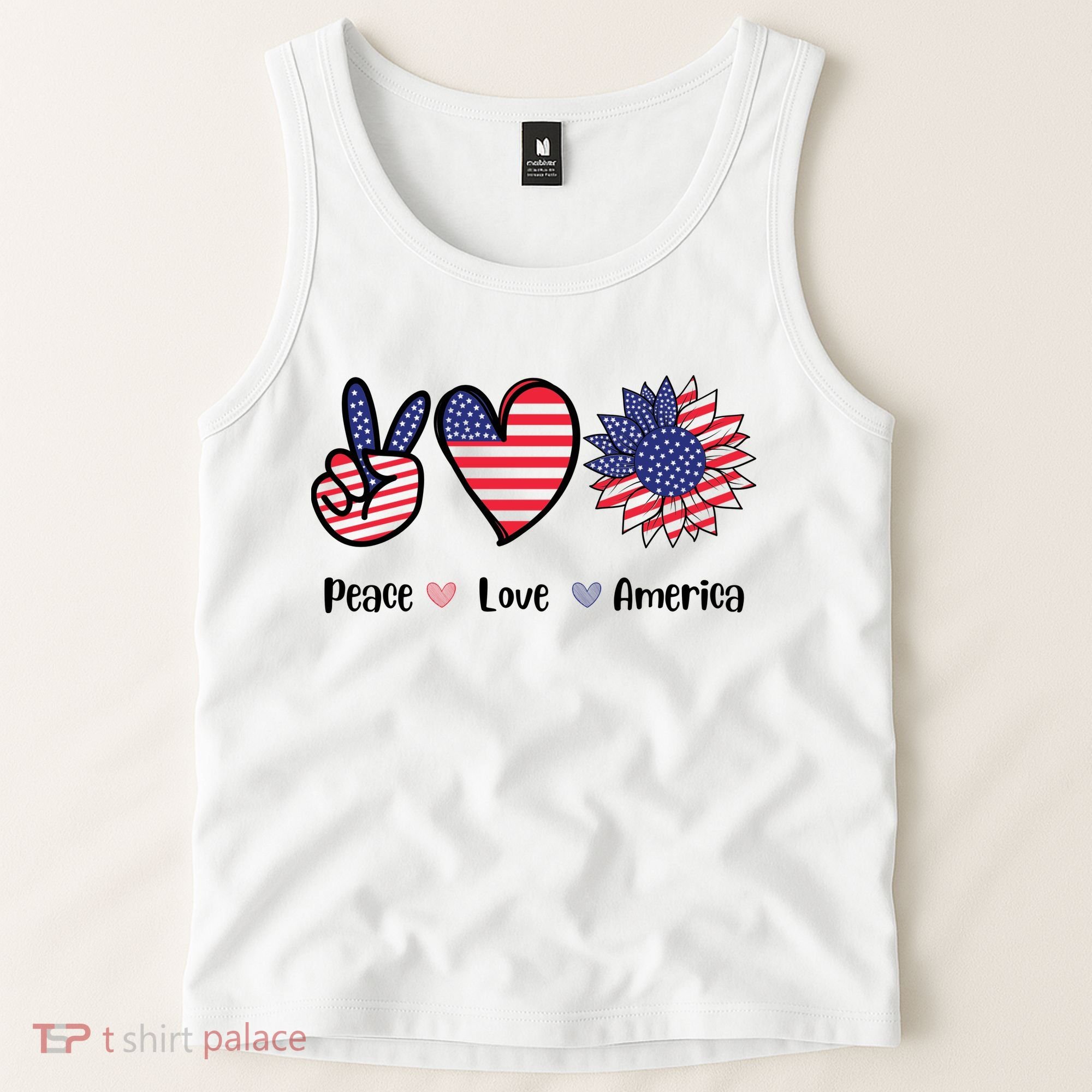 Peace Love America Cute Holiday Tank Top