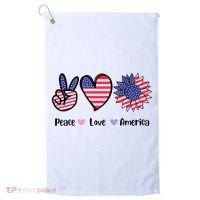 Peace Love America Cute Holiday Golf Towel thumb 0