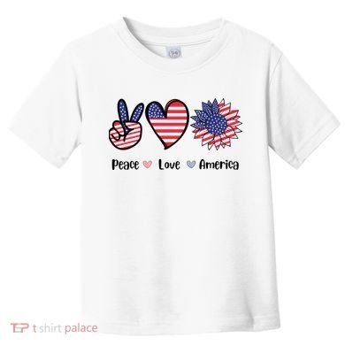Peace Love America Cute Holiday Toddler T-Shirt
