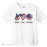 Peace Love America Cute Holiday Toddler T-Shirt thumb 0