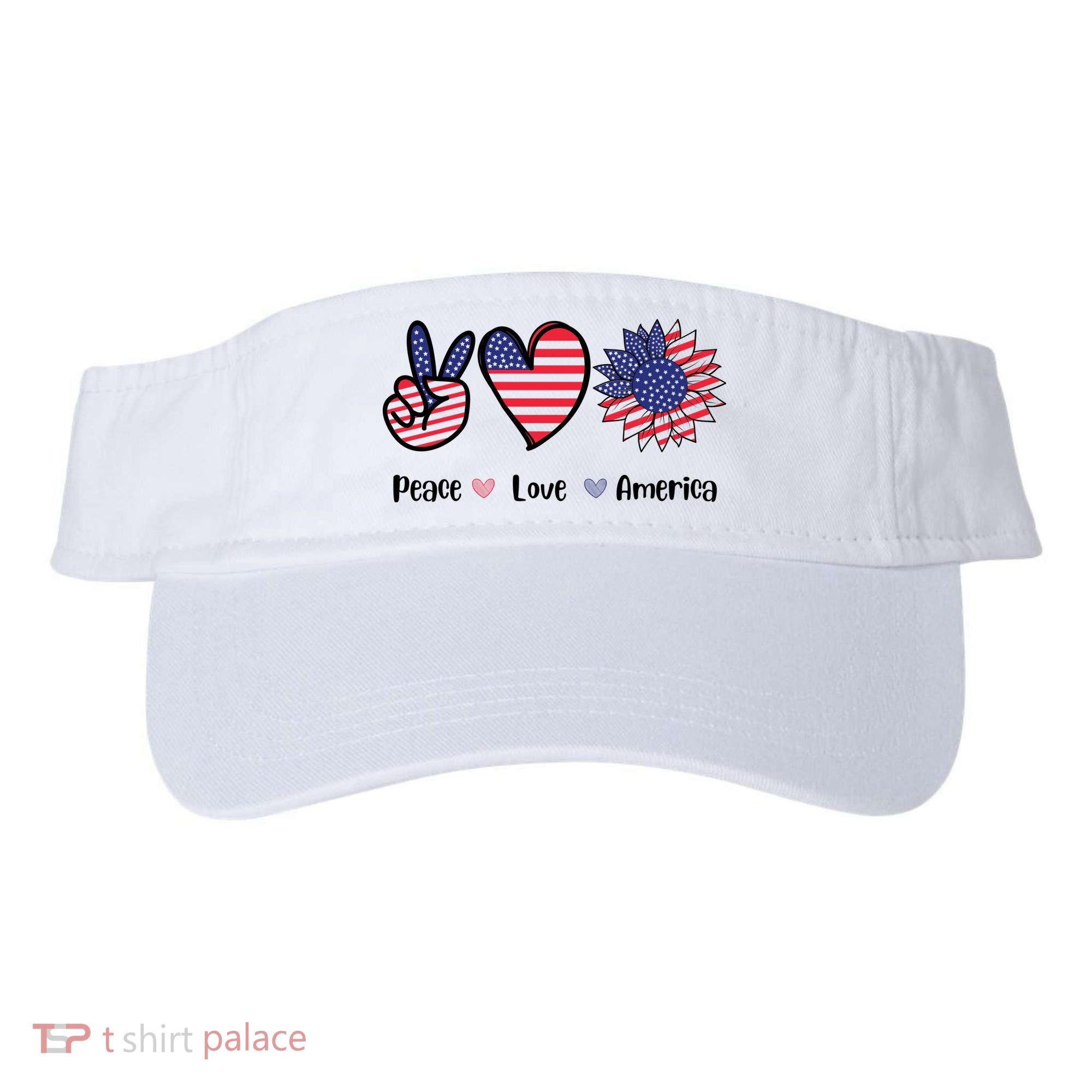 Peace Love America Cute Holiday Visor