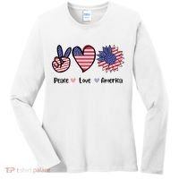 Peace Love America Cute Holiday Women's Long Sleeve Shirt thumb 0