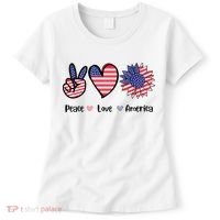 Peace Love America Cute Holiday Women's T-Shirt thumb 0