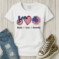 Peace Love America Cute Holiday Women's T-Shirt thumb 3