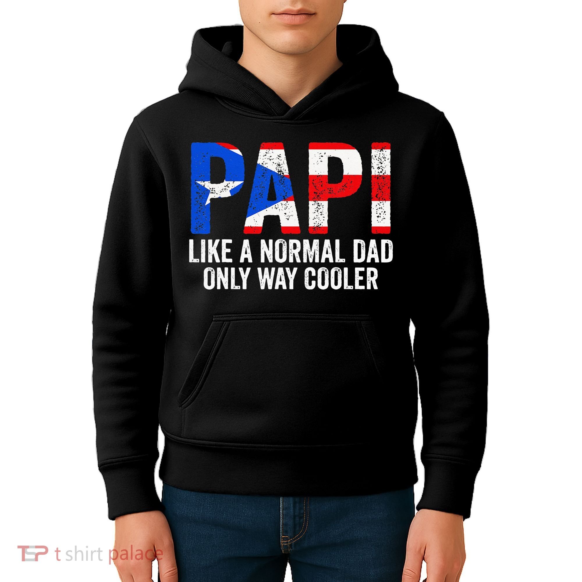 Papi like a normal Dad only cooler Puerto Rican Kids Hoodie