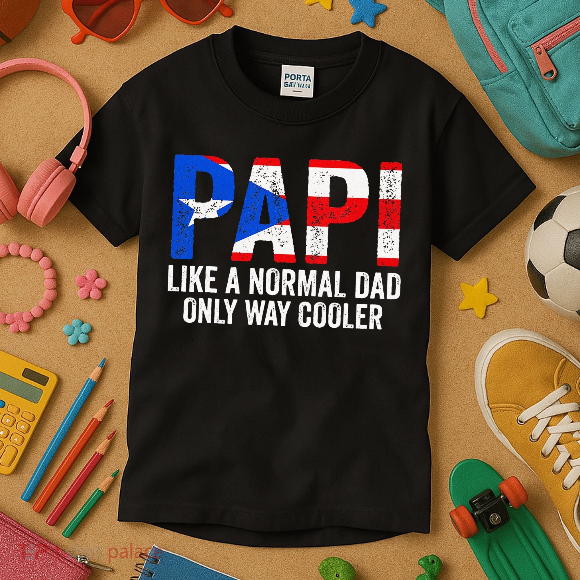 Papi like a normal Dad only cooler Puerto Rican Kids T-Shirt