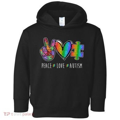 Peace Love Autism Colorful Toddler Hoodie