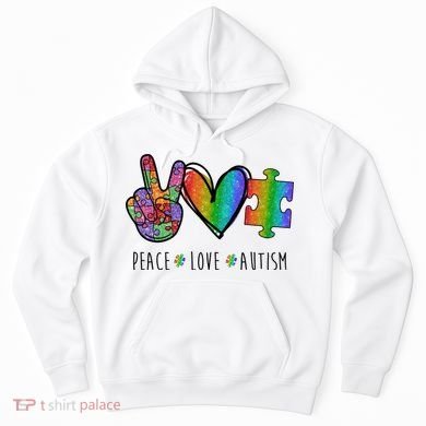 Peace Love Autism Colorful Hoodie