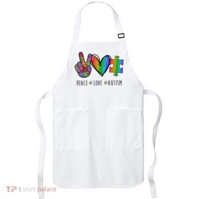Peace Love Autism Colorful Apron