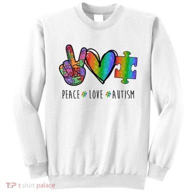 Peace Love Autism Colorful Sweatshirt