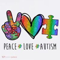 Peace Love Autism Colorful T-Shirt thumb 7
