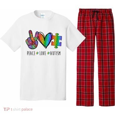 Peace Love Autism Colorful Pajama Set