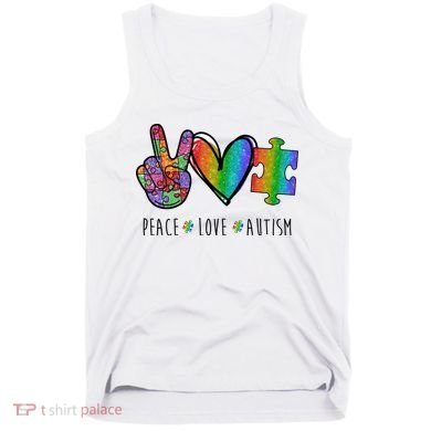 Peace Love Autism Colorful Tank Top