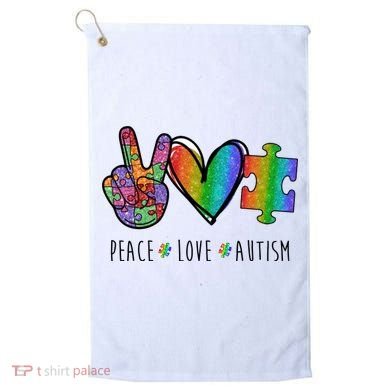 Peace Love Autism Colorful Golf Towel