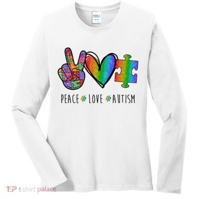 Peace Love Autism Colorful Women's Long Sleeve Shirt