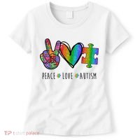 Peace Love Autism Colorful Women's T-Shirt thumb 0