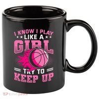 Play Like A Girl Basketball 11oz C Handle Ceramic Mug thumb 0