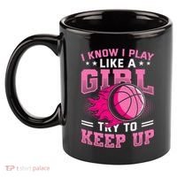 Play Like A Girl Basketball 11oz C Handle Ceramic Mug thumb 2