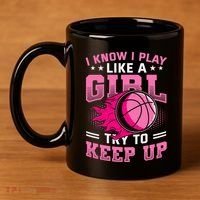 Play Like A Girl Basketball 11oz C Handle Ceramic Mug thumb 4