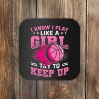 Play Like A Girl Basketball Coaster thumb 0