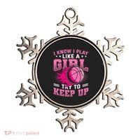 Play Like A Girl Basketball Ornament thumb 0
