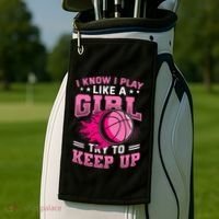Play Like A Girl Basketball Golf Towel thumb 2