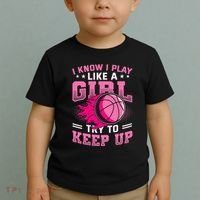 Play Like A Girl Basketball Toddler T-Shirt thumb 2