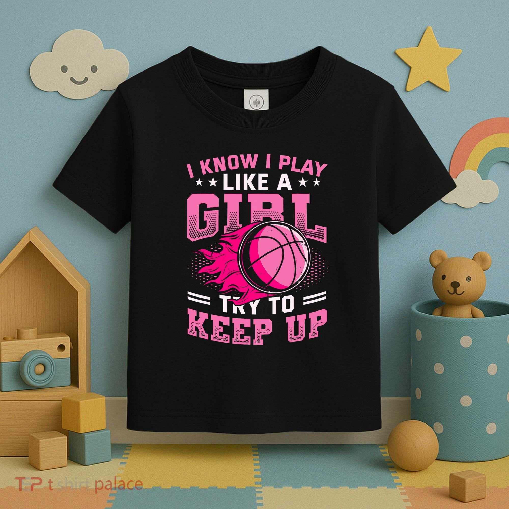 Play Like A Girl Basketball Toddler T-Shirt