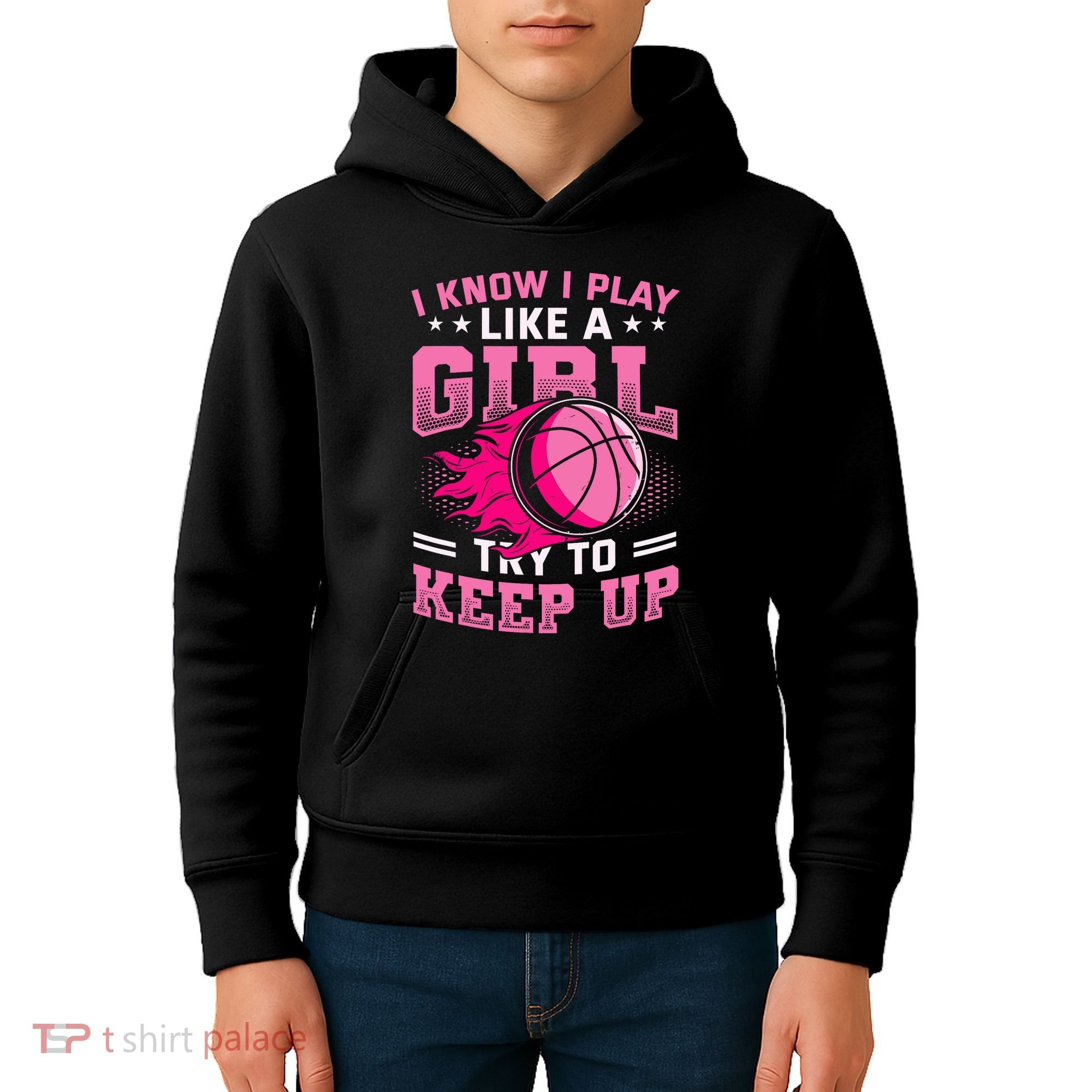 Play Like A Girl Basketball Kids Hoodie