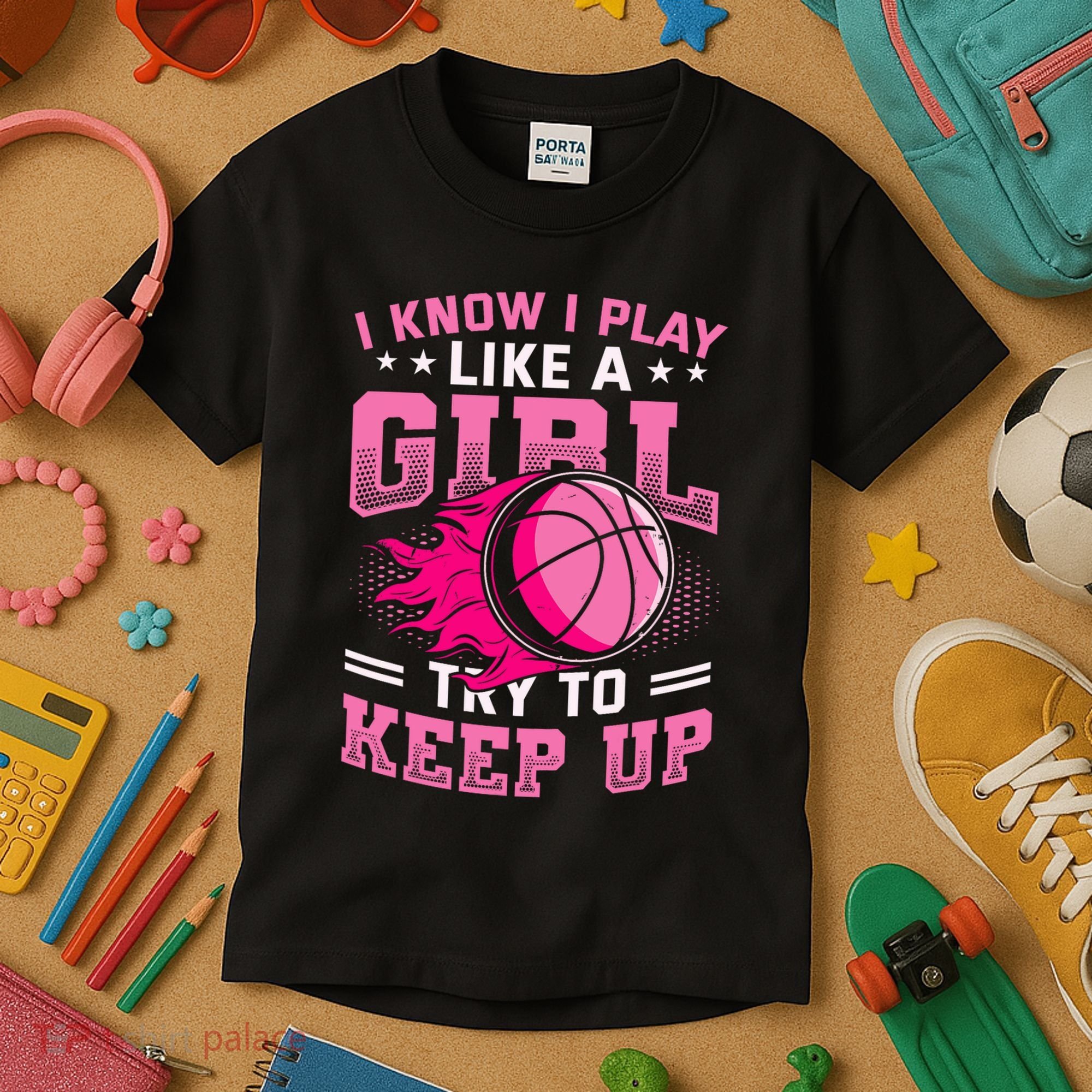 Play Like A Girl Basketball Kids T-Shirt