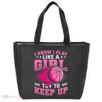 Play Like A Girl Basketball Tote Bag thumb 0