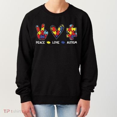 Peace Love Autism Awareness Women's Sweatshirt