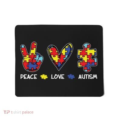 Peace Love Autism Awareness Mousepad