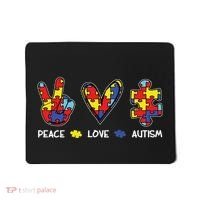 Peace Love Autism Awareness Mousepad thumb 0