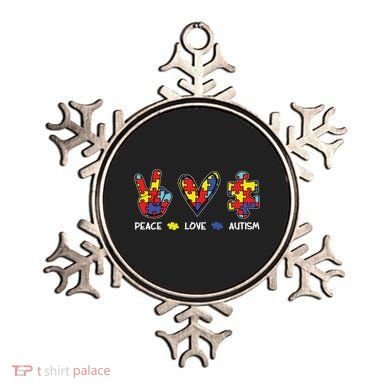 Peace Love Autism Awareness Ornament