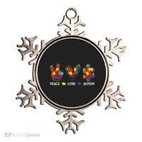 Peace Love Autism Awareness Ornament thumb 0