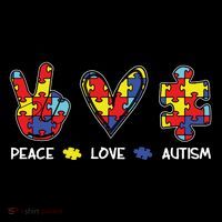 Peace Love Autism Awareness Ornament thumb 1