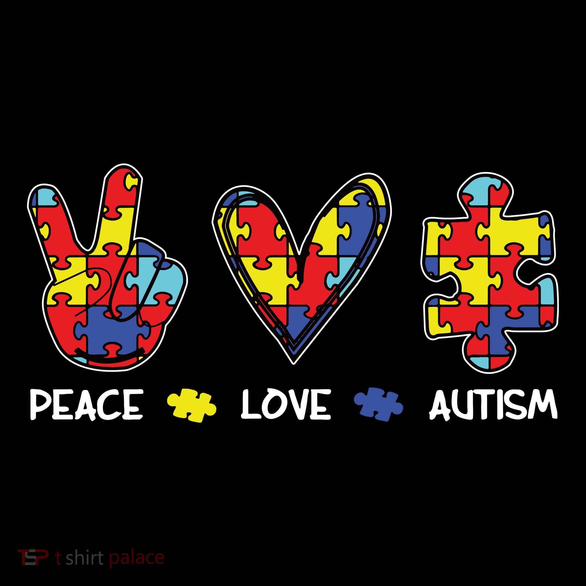 Peace Love Autism Awareness Ornament