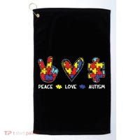 Peace Love Autism Awareness Golf Towel thumb 0