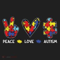 Peace Love Autism Awareness Golf Towel thumb 3