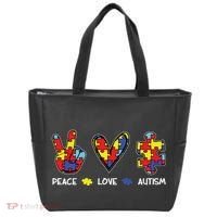 Peace Love Autism Awareness Tote Bag thumb 0
