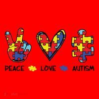 Peace Love Autism Awareness Santa Hat thumb 1