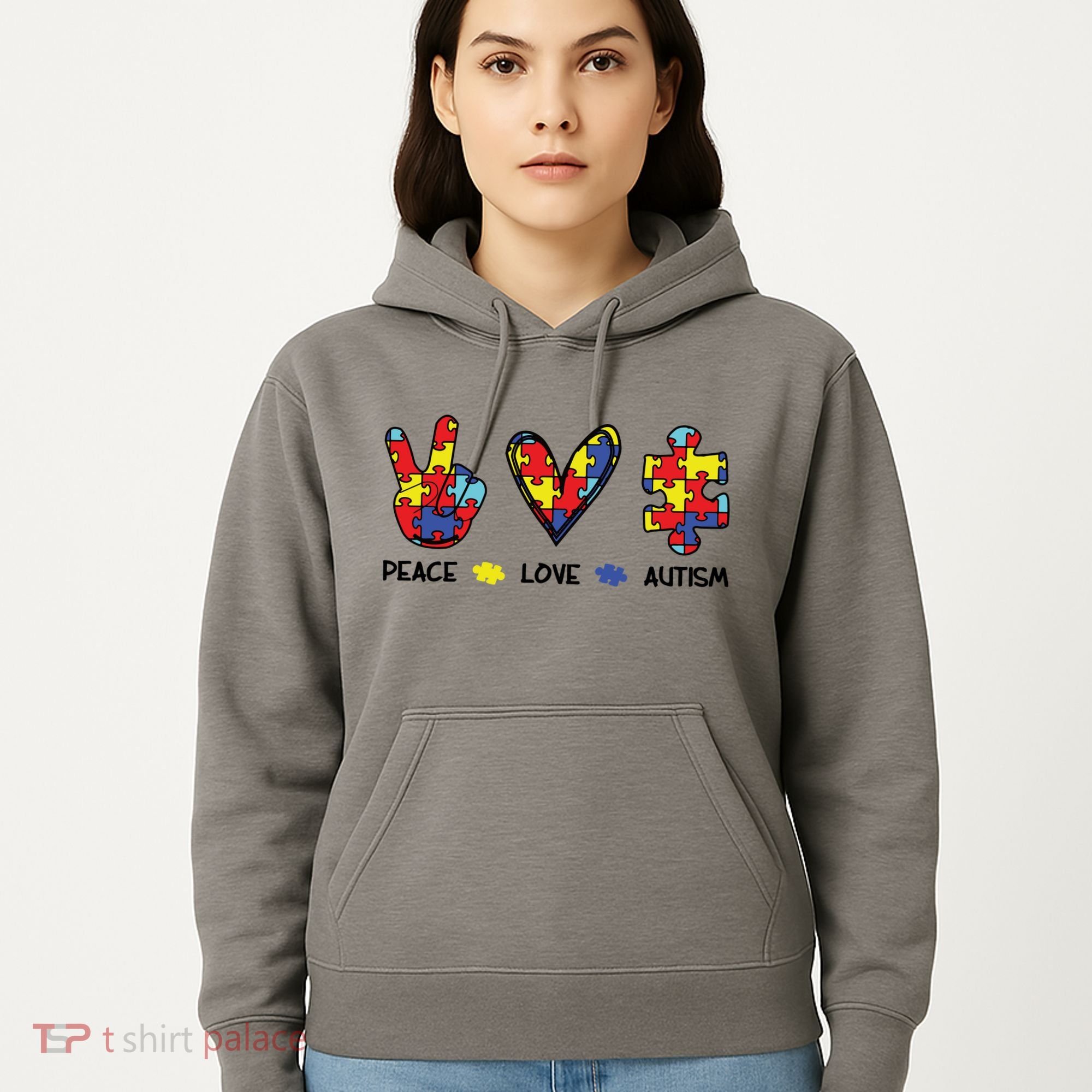 Peace Love Autism Awareness Hoodie